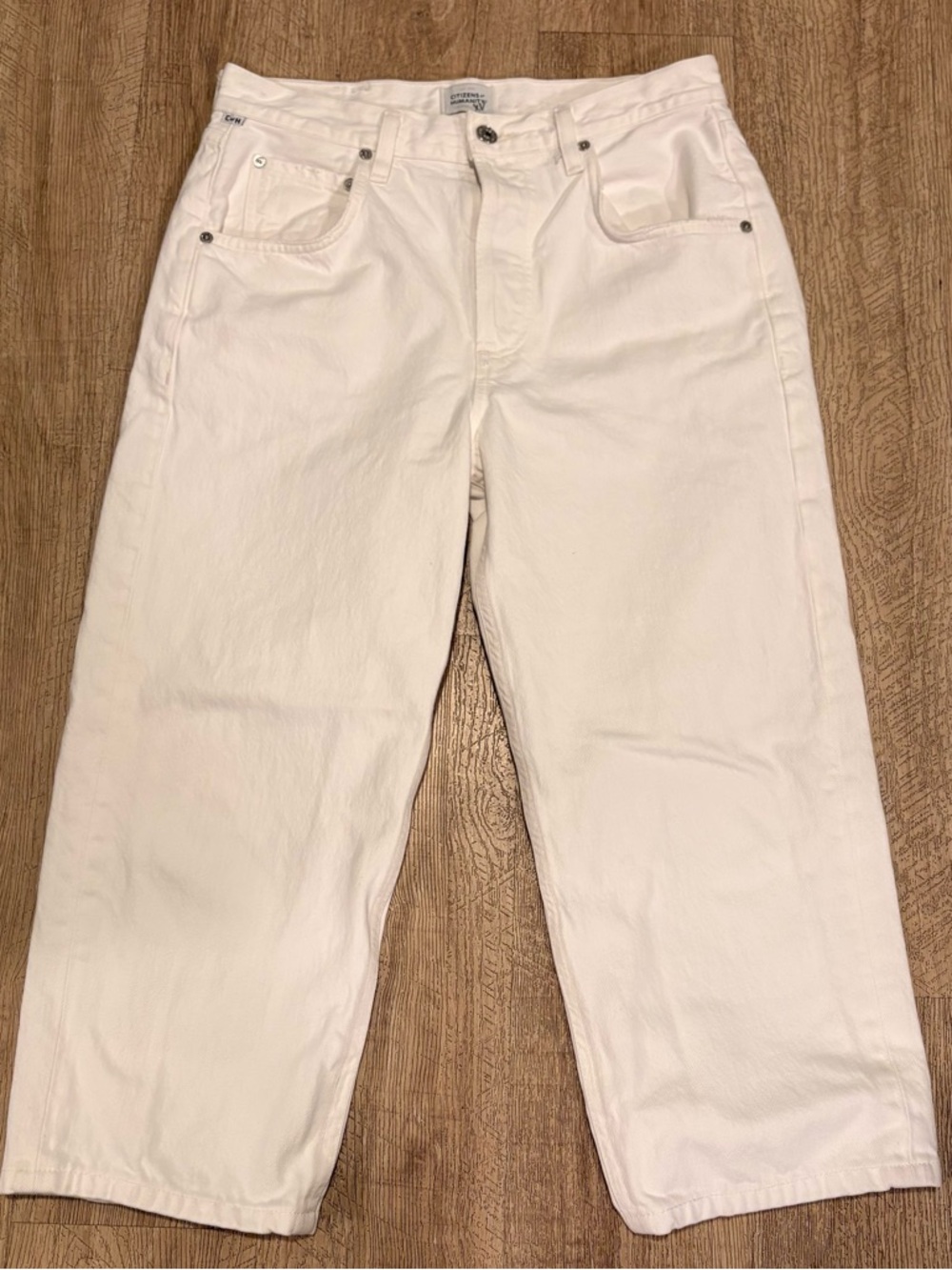 Citizens of Humanity Winslow High Waist Crop Boyfriend Jeans -white wash Sz 26